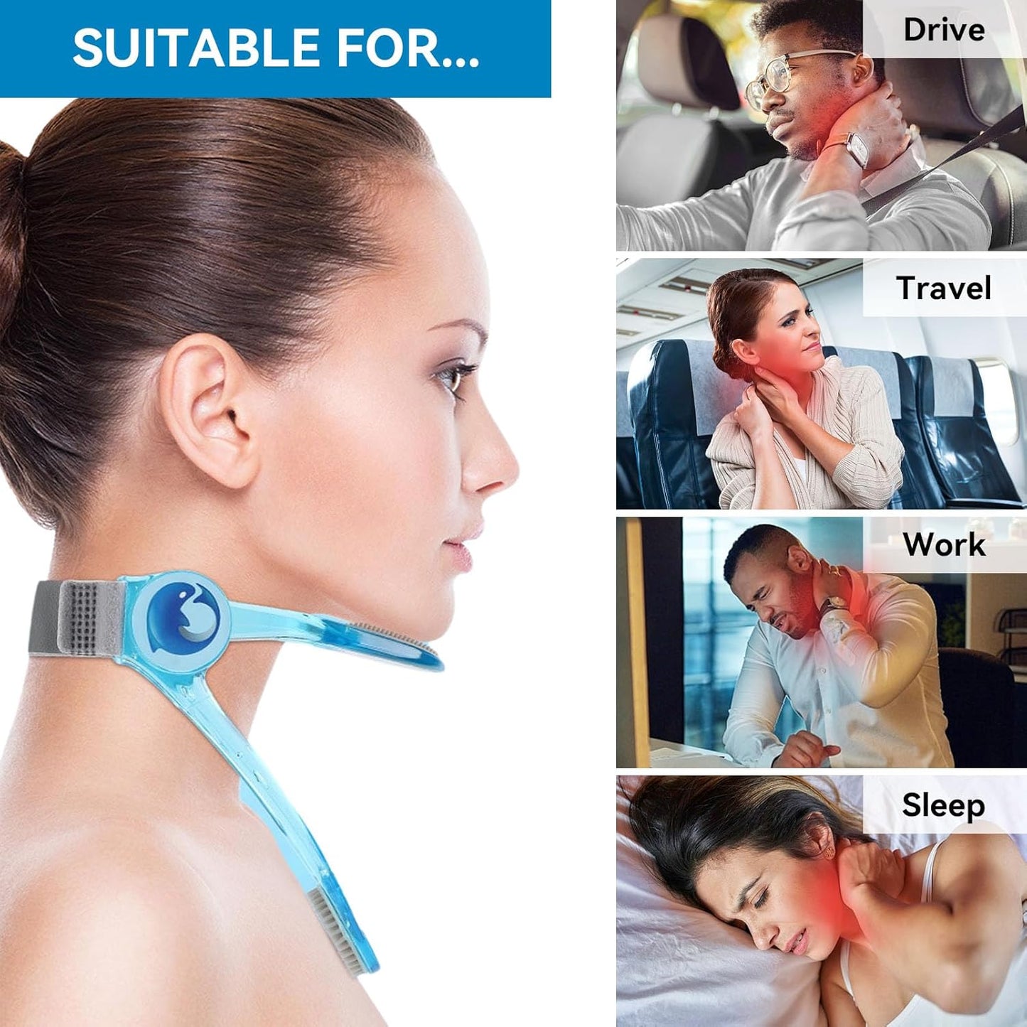Minerve Cervicale Réglable – Support de Cou Ergonomique pour Soulager les Douleurs
