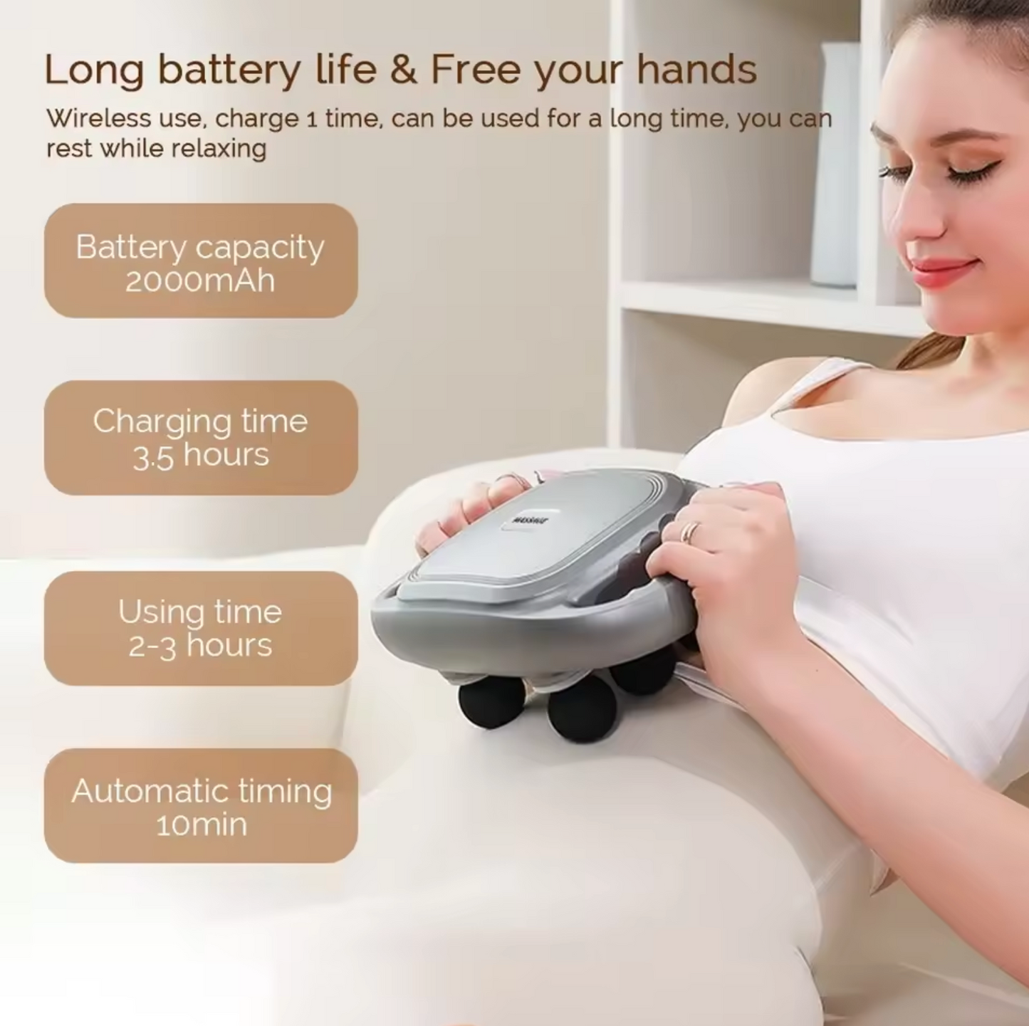 6 Têtes de Massage Profond – Soulagement Fascia & Détente Totale