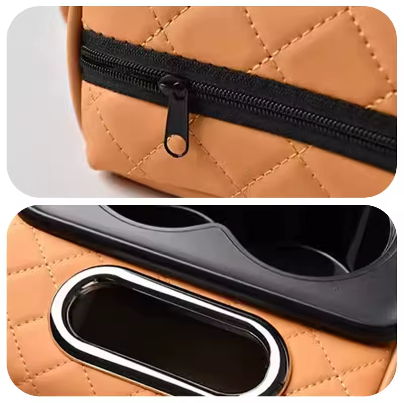 Accoudoir Voiture avec Porte-Gobelet et Boîte à Mouchoirs – Confort Portable & Rangement Intégré