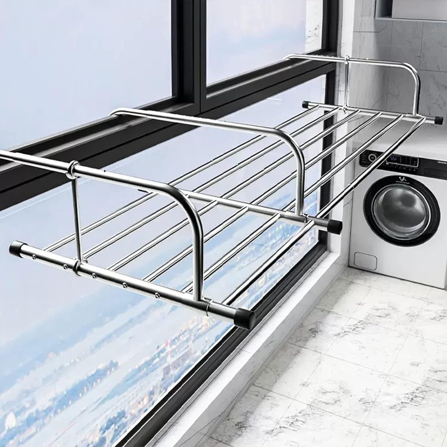 Étendoir à Linge Rétractable pour Balcon – Compact, Pliable et Pratique