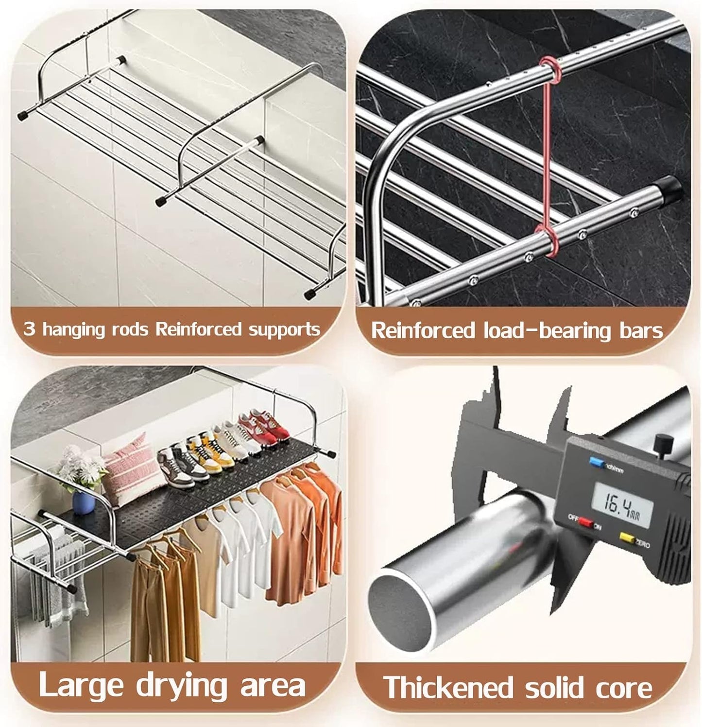 Étendoir à Linge Rétractable pour Balcon – Compact, Pliable et Pratique