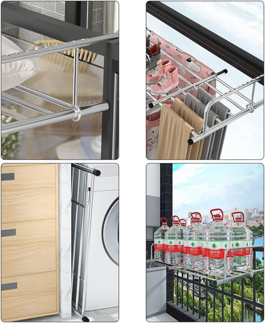 Étendoir à Linge Rétractable pour Balcon – Compact, Pliable et Pratique