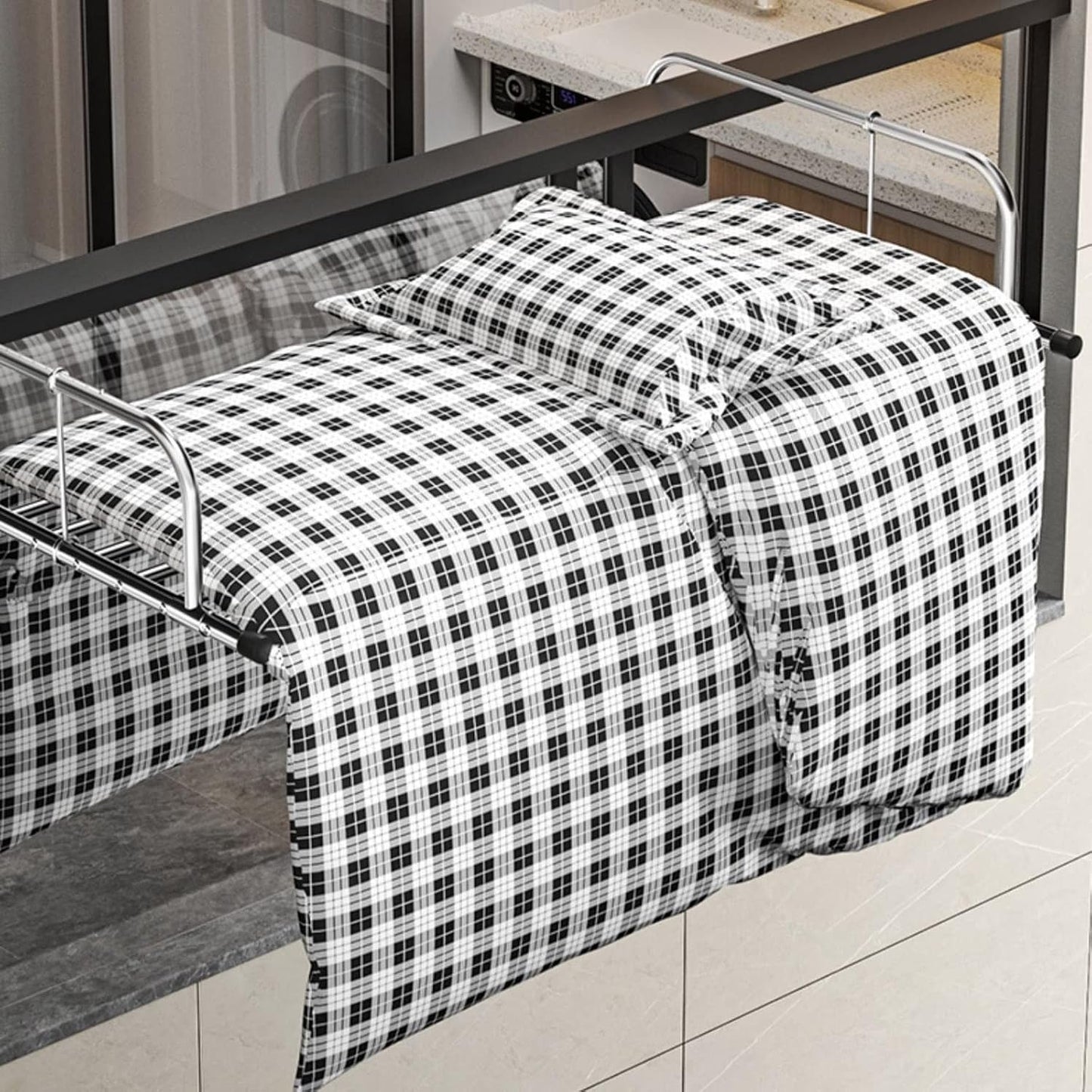 Étendoir à Linge Rétractable pour Balcon – Compact, Pliable et Pratique