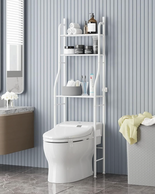 Étagère de rangement à 3 niveaux pour toilettes, organiseur de salle de bain multifonctionnel